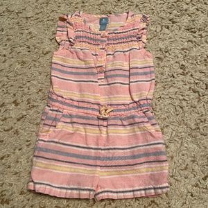 Multi colored striped romper with pockets